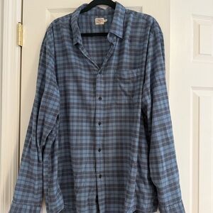 Faherty Navy Checkered Casual Shirt